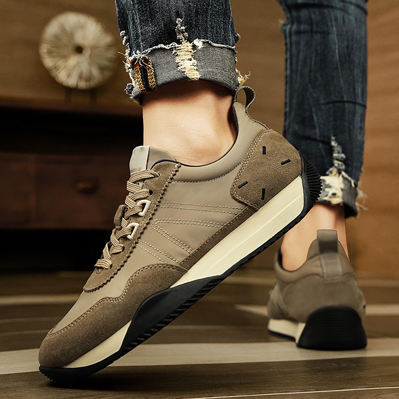 Sneaker Herren Sommer, Laufschuhe Herren Große Größen Turnschuhe Plateau | Dünne Joggingschuhe Atmungsaktiv Orthopädische Leichtgewichts Schlupfschuhe Bequeme Sportschuhe
