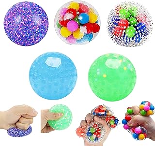 Stress Balls for Kids,Squishy Balls Fidget Toys for Adults Stress Relief, Netos Squishies Ball Sticky Balls for Autism Sensory/ADHD, Squeeze Balls Durable Colorful Balls (5Pack New)