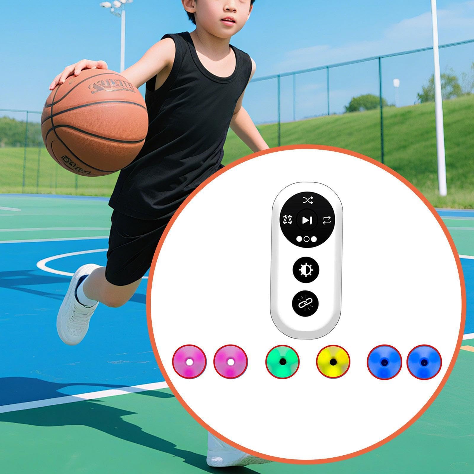 Luci di Reazione per Allenamento, 6 Colori, 4 modalità di Controllo Ricarica, Lampada di Allenamento per Scherma, Pallacanestro e Calcio