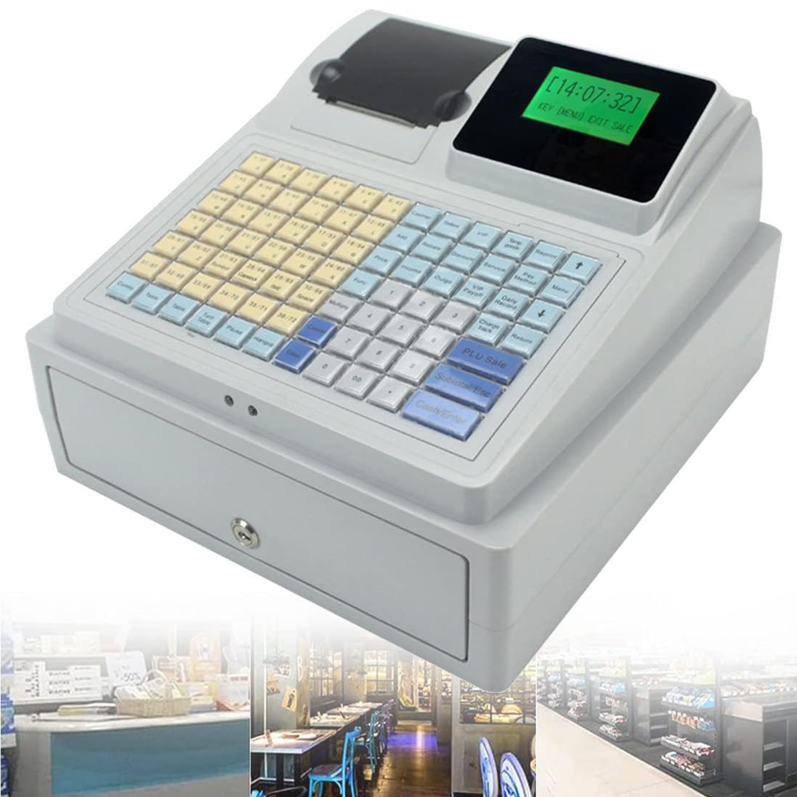 Kasa Fiskalna Dla Małych Firm, Elektroniczna Kasa Fiskalna Z 81 Przyciskami, Cyfrowy System Kasowy Z 8 Diodami LED, Angielski System Kasowy