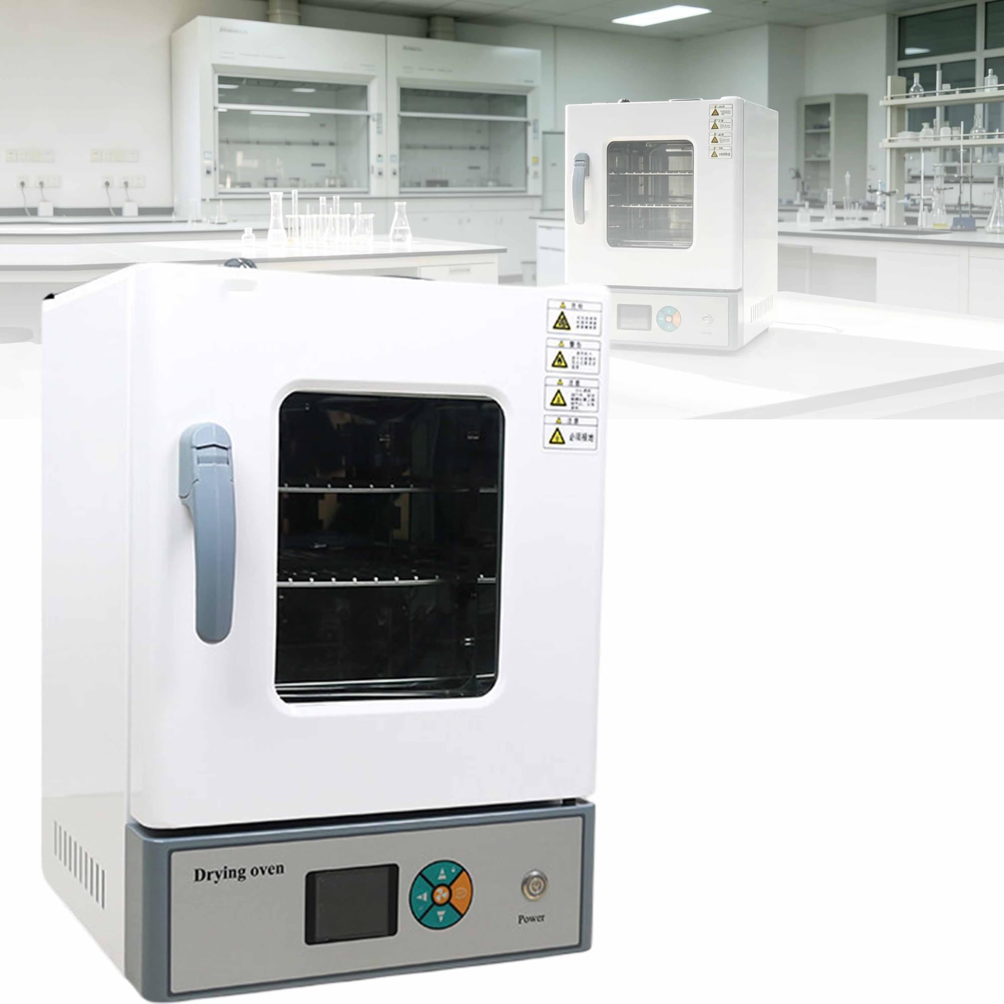 Wärmebehandlungsofen für Labore, 600 W, Temperaturregelung | 20-Liter-Umluft-Trockenofen für Labore, digitaler thermostatgesteuerter elektrischer Inkubator, weiß