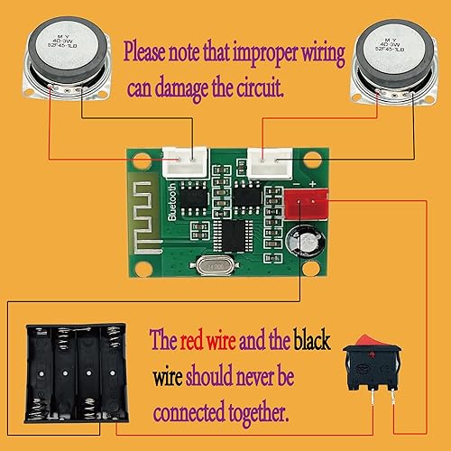 Miniatura 5 de CYOEST Kit de caja de altavoces Bluetooth DIY amplificador de sonido electrónico - Construye tu propia caja de madera portátil con sonido de altavoz