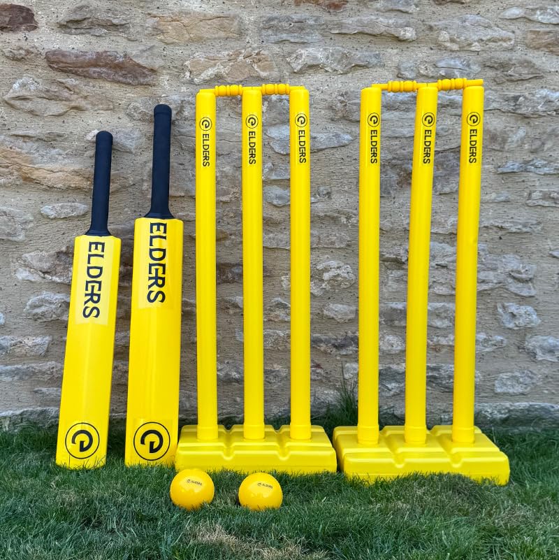 Elders Kwik Cricket Double Set | 2 x Cricket Bats: 1x Size 5 & 1x Size 3 | 2 x Wind Balls | 2 x Stumps & Bails | 1 x Holdall