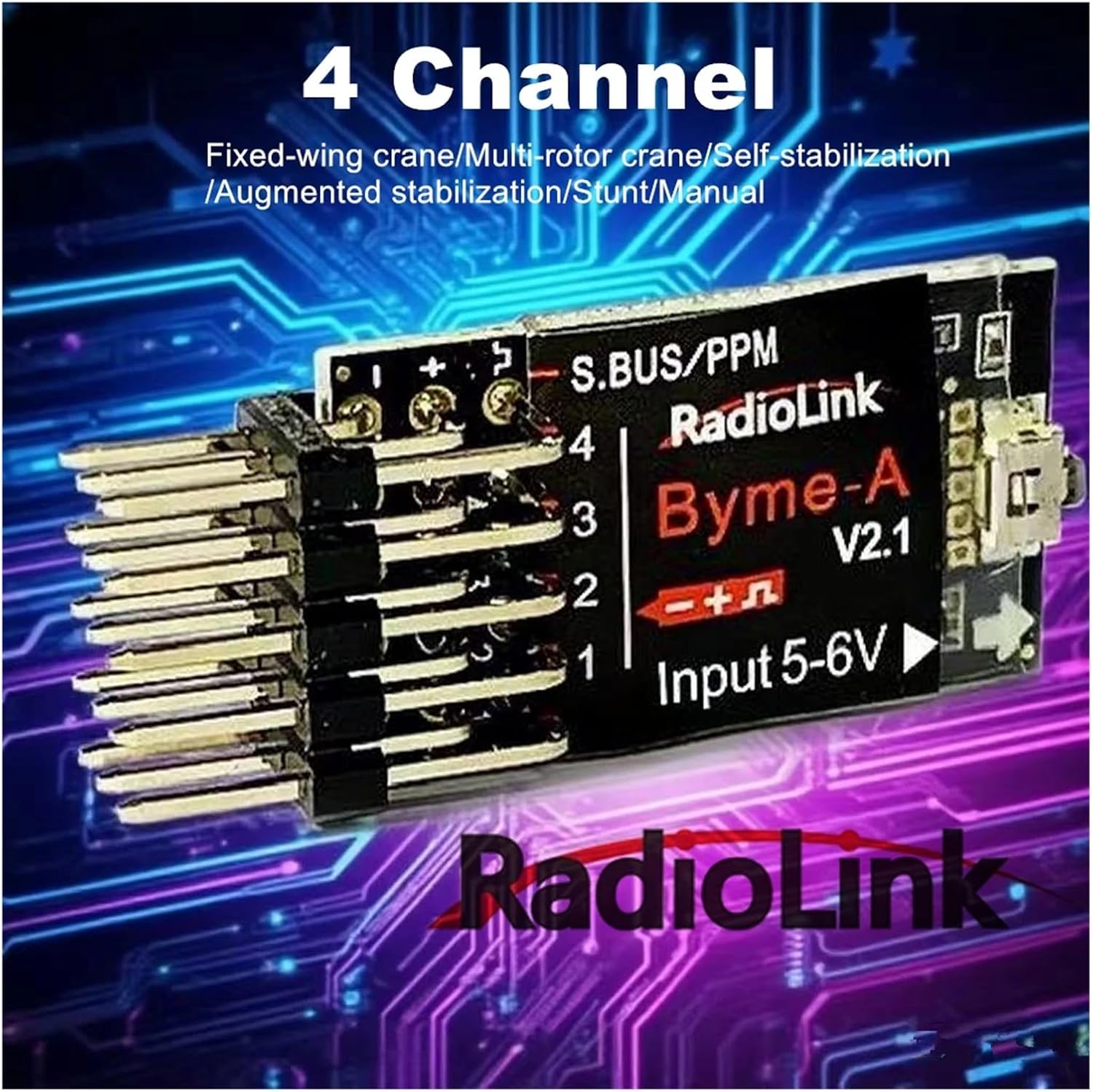 Radiolink Byme-A 4CH Flight Compatible For 3D A560 Fixed Wing F3P Four-Channel Trainer Drone Scale Model Aircraft Stabilization