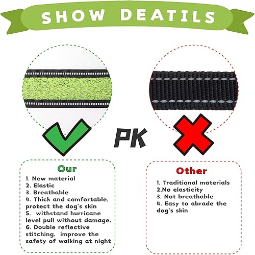 Miniatura 7 de Arnés para perro, arnés sin tirones con reflectante ajustable, evita que las mascotas se tiren y se asfixien en los paseos, arnés para perros