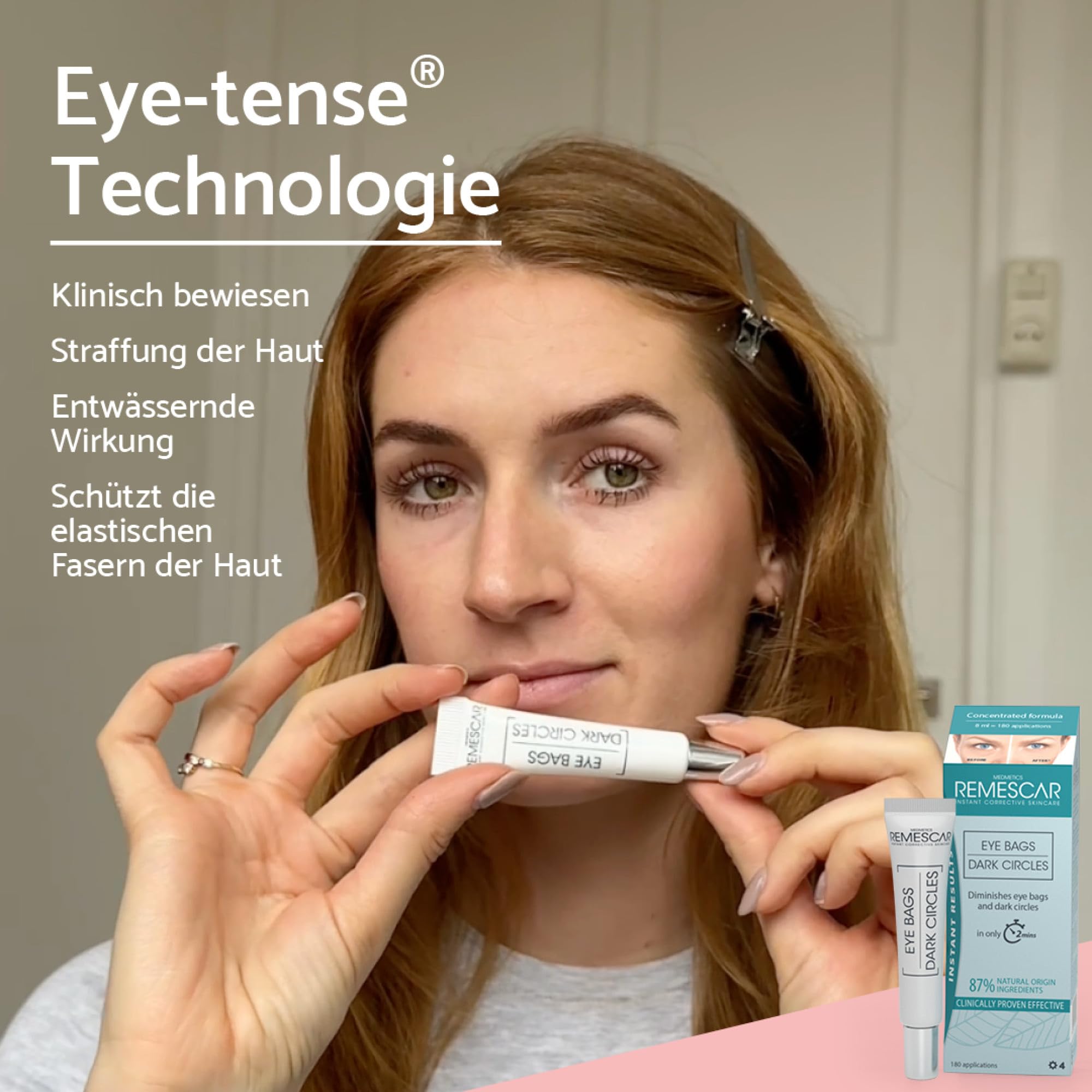 Remescar Anti-Under-Eye Bags Duo – Reduziert Tränensäcke und Augenringe + Tagescreme Augenkontur – Hydratation, Straffung, Frischer Blick, Anti-Müdigkeit, Pflege für empfindliche Haut