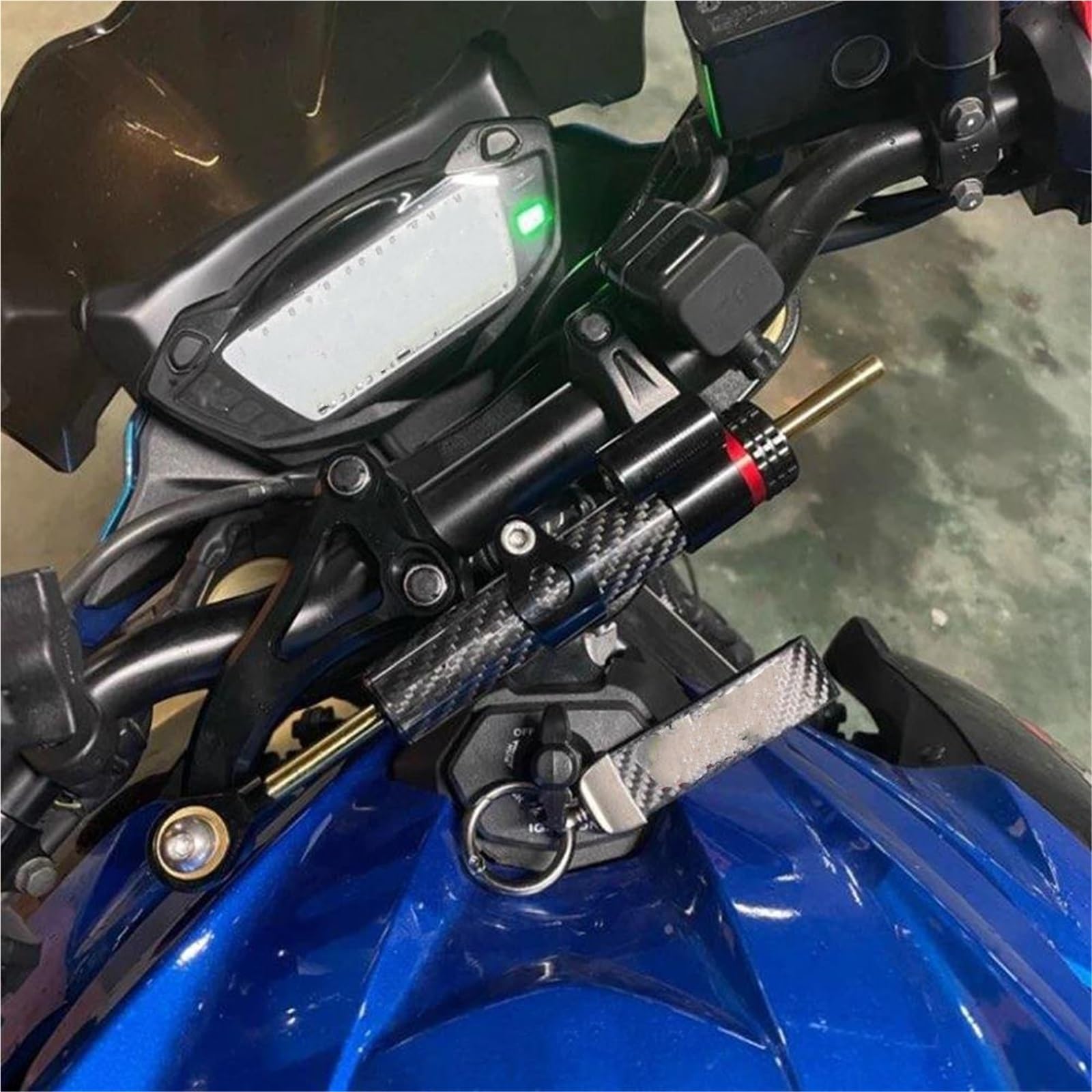Lenkungs Dämpfung Motorrad-Lenkungsdämpfer Für Suzuki GSXS750 2017–2024 CNC-gefräster Aluminium-Lenkungsdämpfer-Halterungssatz Stabilisatorhalterung(Farbe 11)