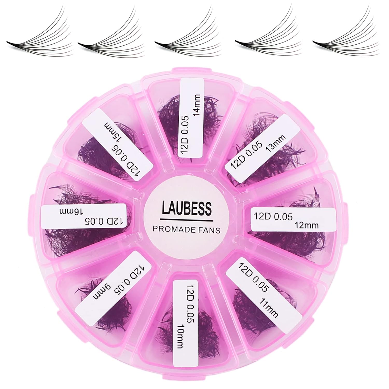 Premade Fans Eyelash Extensions 12D Mixed Tray 1000 Volume Lash Extensions 0.05