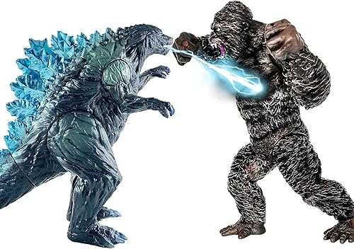 tequilafy Giant King Kong vs Dinosaur Attack Action - Juego de 2, King of the Monsters, serie de películas de acción, vinilo suave, monstruo de