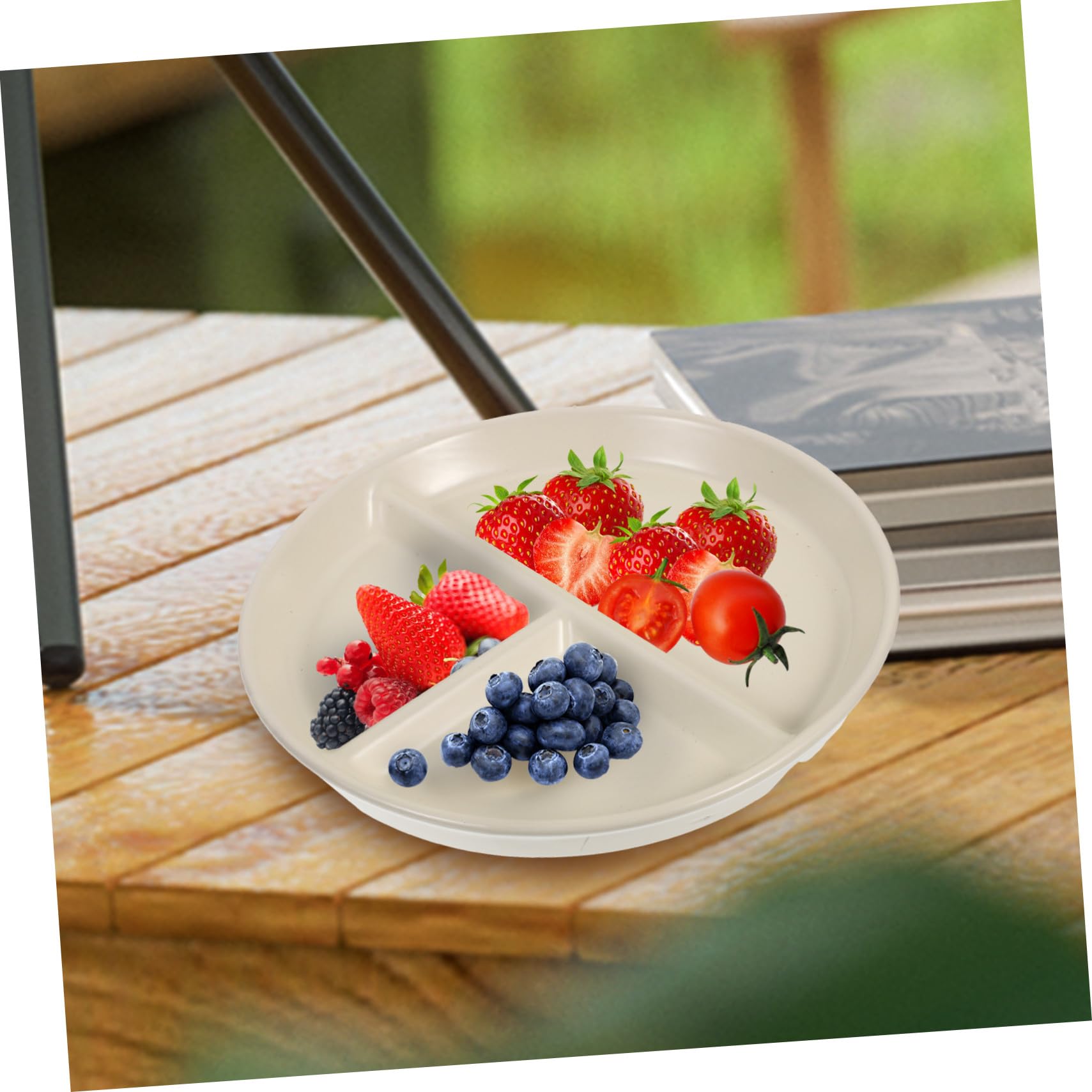 Assiette Diététique Compartimentée en Céramique Blanche pour Adultes
