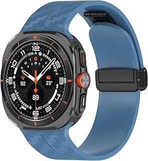 سوار متوافق مع ساعة سامسونج جالاكسي واتش الترا مقاس 47 ملم للرجال والنساء، سوار رياضي ناعم سيليكون مقاوم للماء بمشبك مغناطيسي، بديل أنيق من الألياف الكربونية لساعة جالاكسي واتش 7 الترا من دلع موبايلك