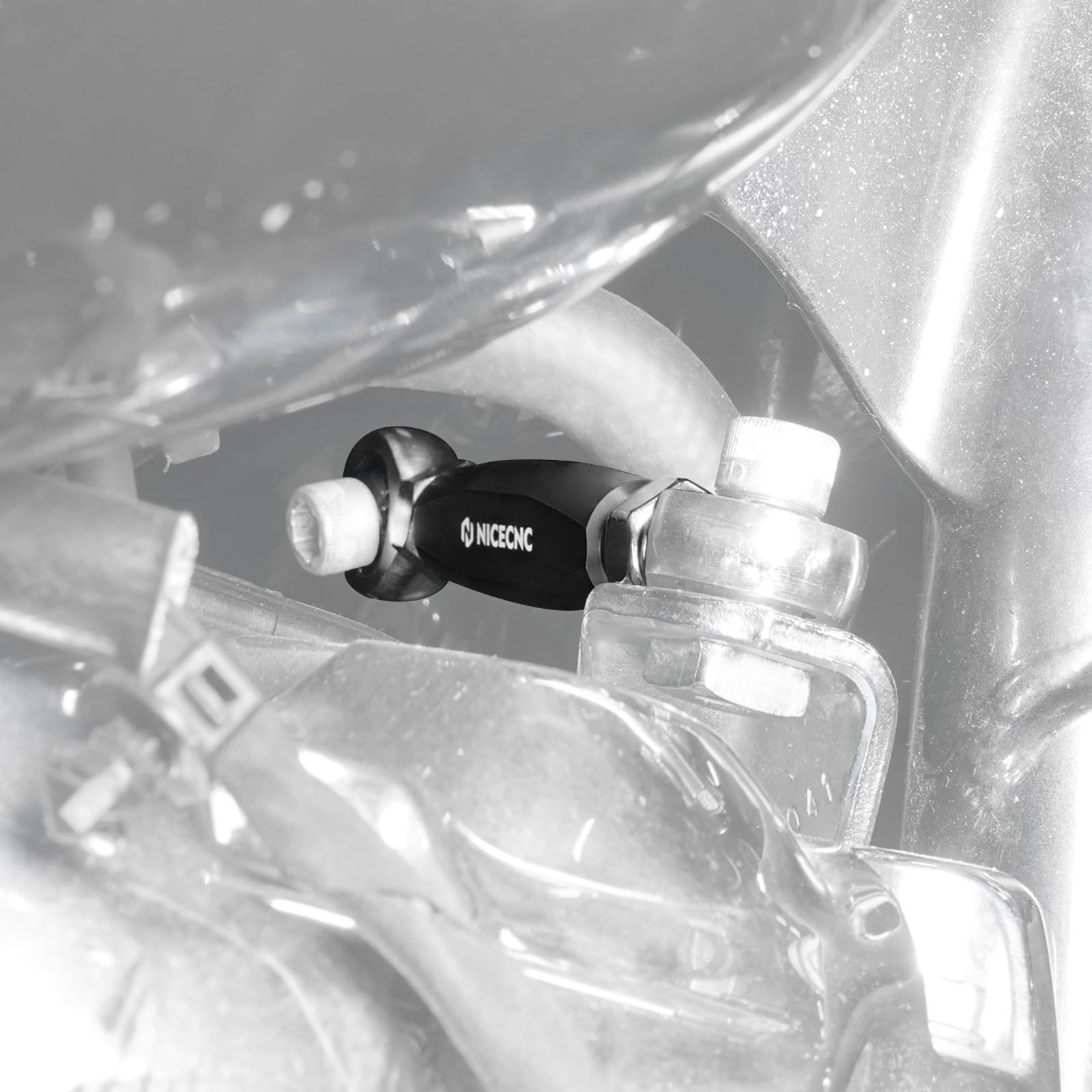 NICECNC Motorrad Motorhalterungsbügel Motorstabilisator Verbindung Compatible with Harley-Davidson CVO Road Glide Limited FLTRKSE2022-2023, Ersatz für 16219-09, Aluminium, Schwarz, Siehe