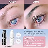 Vista 2 de Kit de color de pestañas, kits de color de pestañas negras, color instantáneo para el cabello con efectos naturales, 0.5 onzas líquidas de queratina