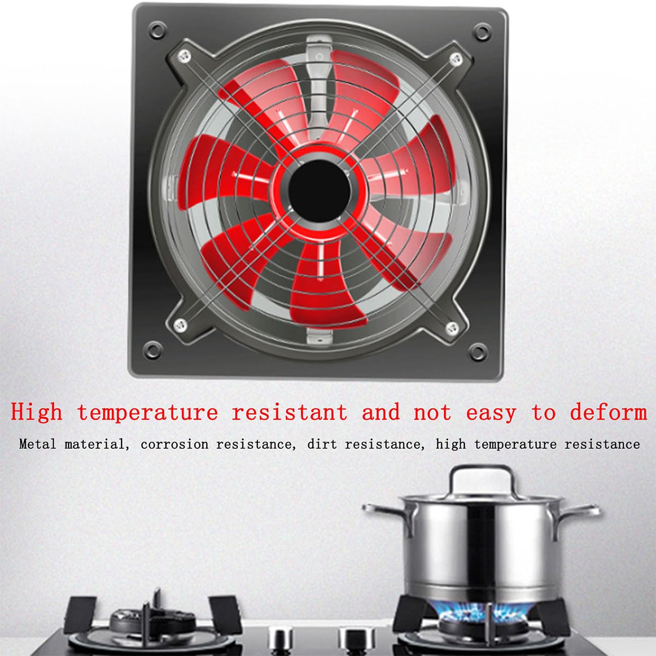ICEMOB Ventilador Industrial,Profesional Extractor De Aire,Extractor Cocina 2800 RPM,para Hogar, Baño,Garaje,Tienda Rejillas Dextractor,Todo El Motor De Cobre,Negro,6 Inches