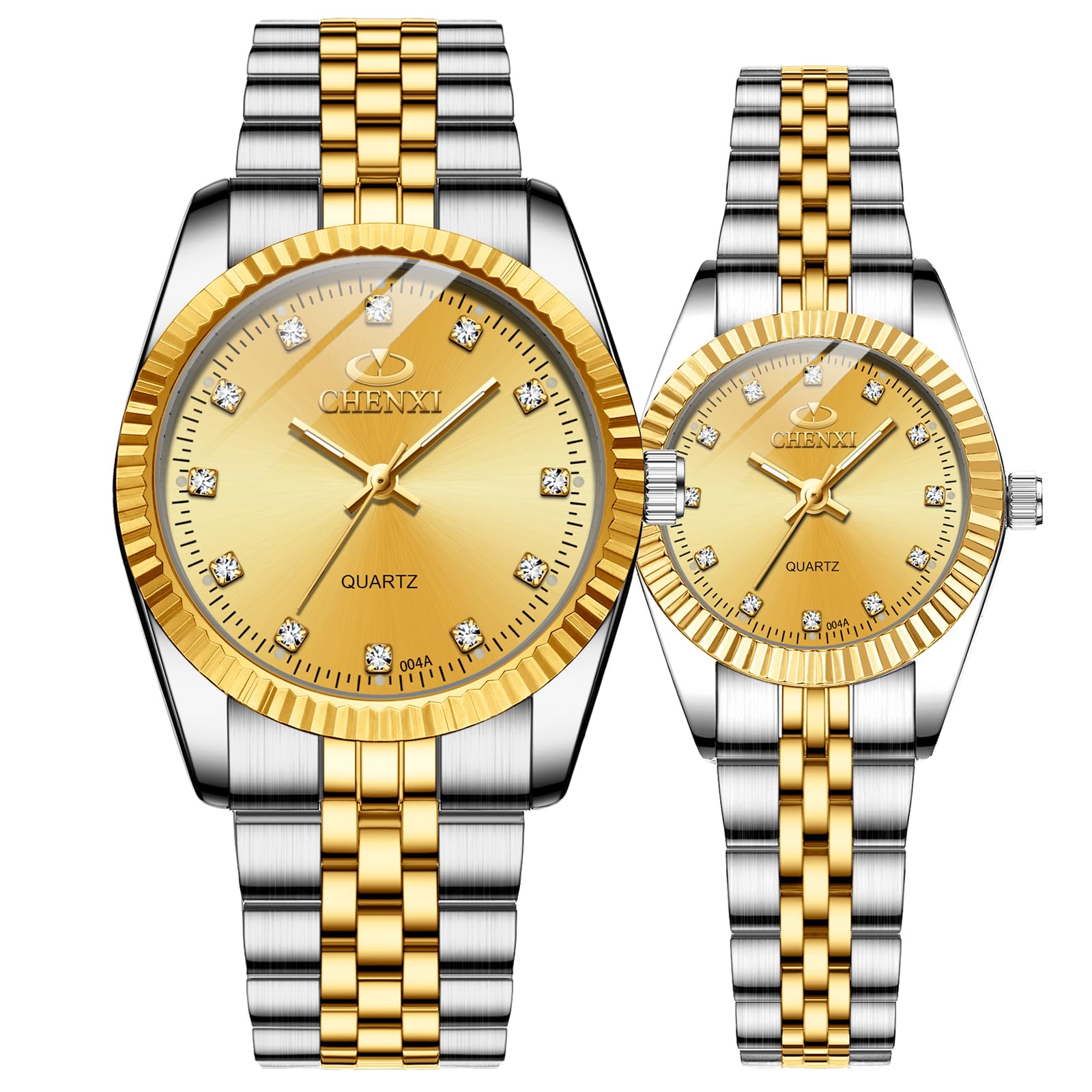 MASTOP Couple Watches Swiss Brand Golden Watch Men Women Stainless Steel Waterproof Quartz Watch…