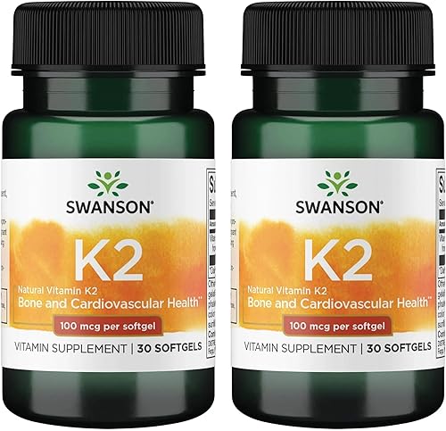 Miniatura 8 de Swanson Vitamina K2 (Menaquinona-7) - Suplemento vitamínico que apoya la salud cardiovascular y ósea - Hecho de Natto japonés para ayudar a regular