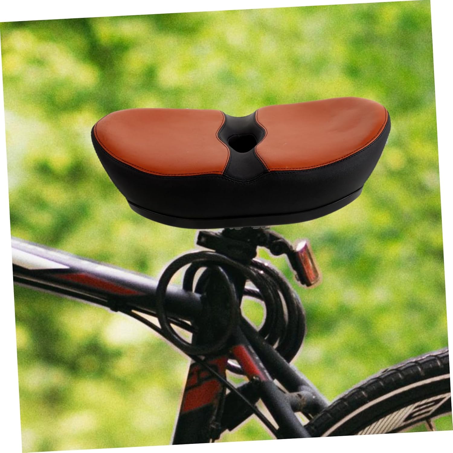 BESTonZON Noseless Bicycle Seat Cushion Extra Wide Comfort Padding for Men Women Compatible Mountain and Road Bikes for Electric Bikes and Indoor Cycling