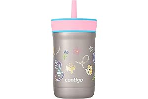 Contigo Spill-Proof Cup with Straw: Raspberry/Azalea