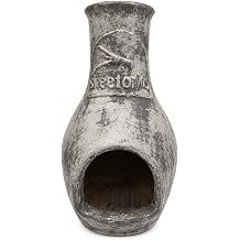 Skeeterlog Chiminea Kit - Clay Outdoor Firewood - Slate Edition