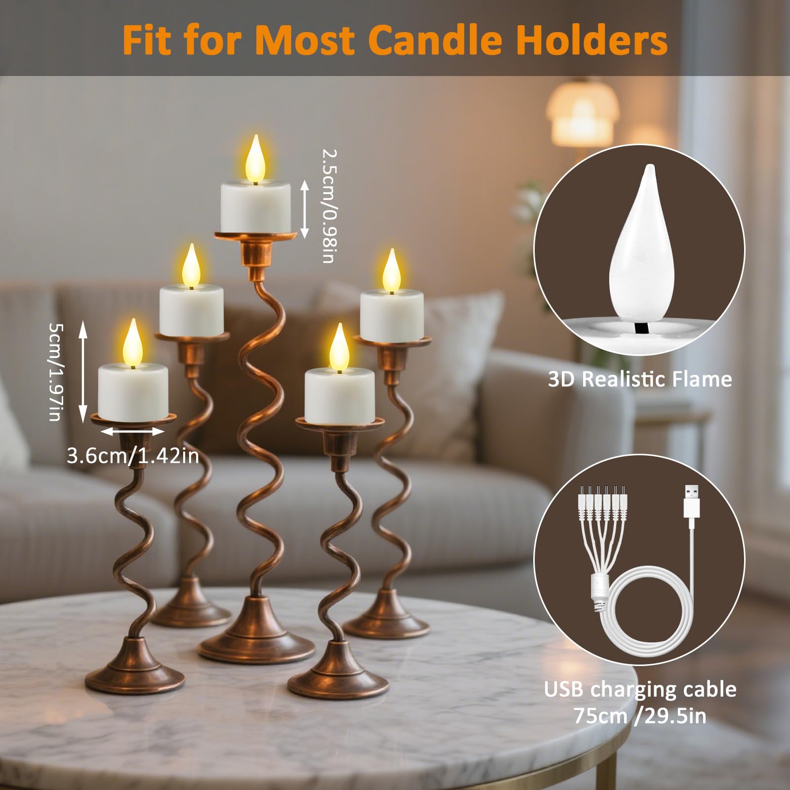 Candele LED Piccole per Tavolo del Tè, Effetto Luce Fiammeggiante per Atmosfera Accogliente, Set da 6/12 pezzi, Ideali per Decorazione del Tè e Cena Romantica