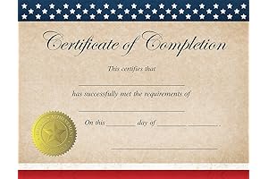 Great Papers! Patriotic Completion Certificate, 25 Count, 8.5"x11"