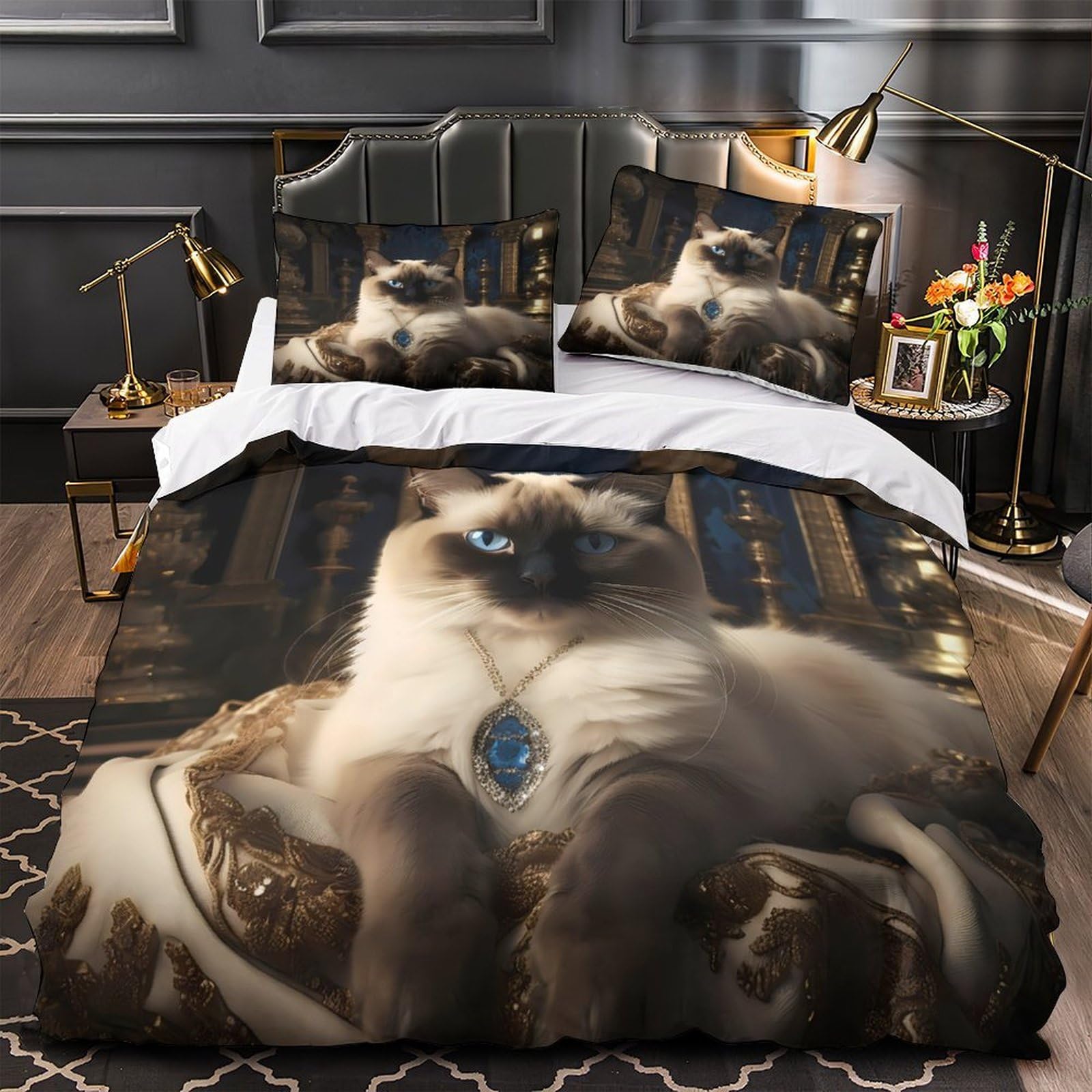Housse de couette 260x220 cm en microfibre imprimée 3D Super King
