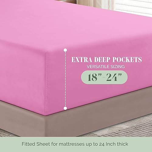 Vista 256 de Elegant Comfort - Juego de sábanas de 3 piezas de lujo de 1500 hilos, calidad egipcia, Microfibra, Blanco, Completo