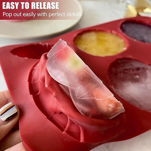 Miniatura 6 de Paquete de 2 moldes de rosas de silicona con 6 cavidades para hornear, moldes de silicona para cubitos de hielo de rosas, moldes de silicona para