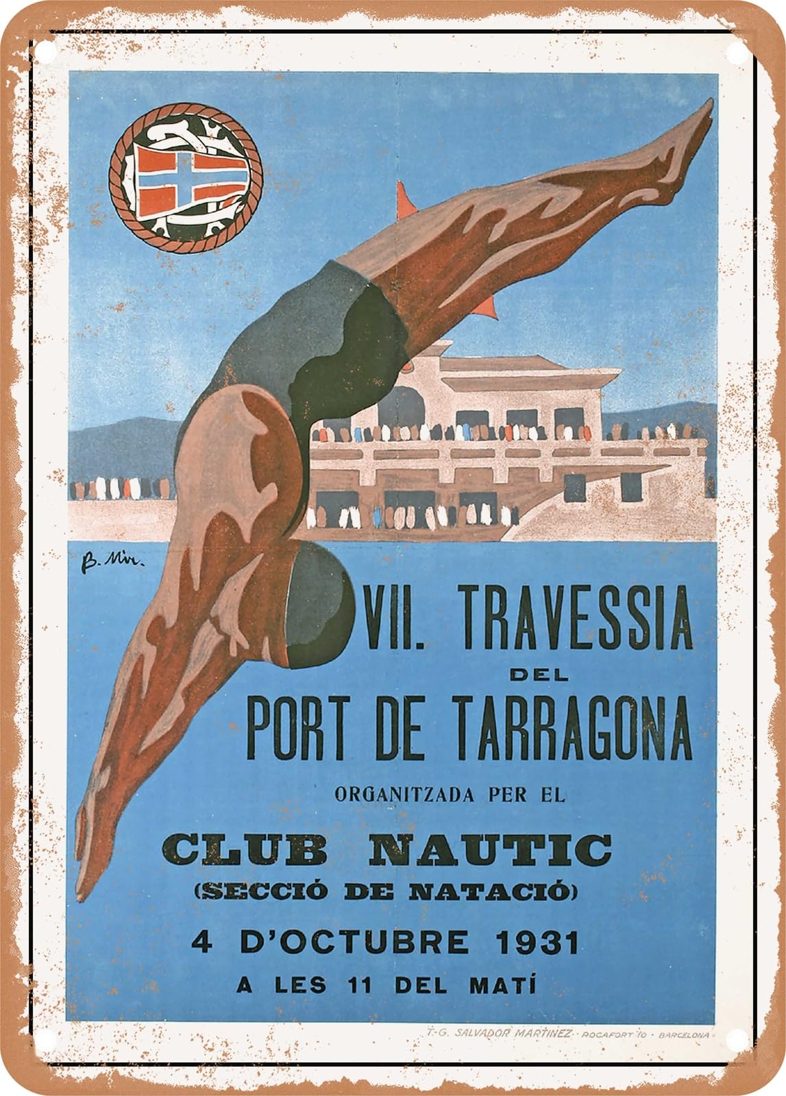 METAL SIGN - 1931 VII Crossing of the Port of Tarragona Vintage Ad home decor
