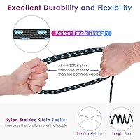 Vista 5 de Paquete de 2 cables para instrumento de 10 pies, cable para guitarra eléctrica y bajo con conector de ángulo recto de 1/4 de pulgada, color negro