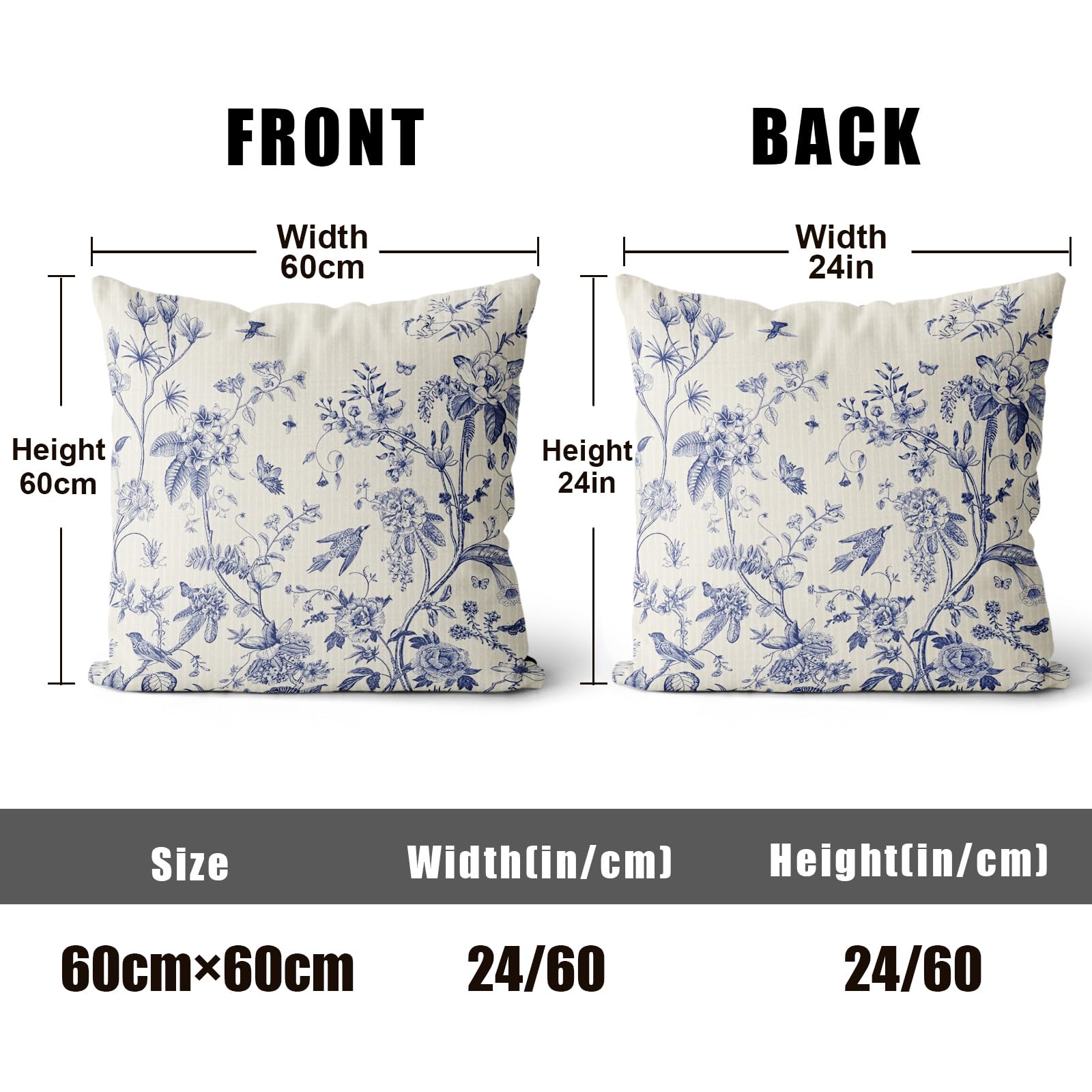 XPHZZL Cushion Covers Set of 2 Pack 60 x 60 cm - Image 2