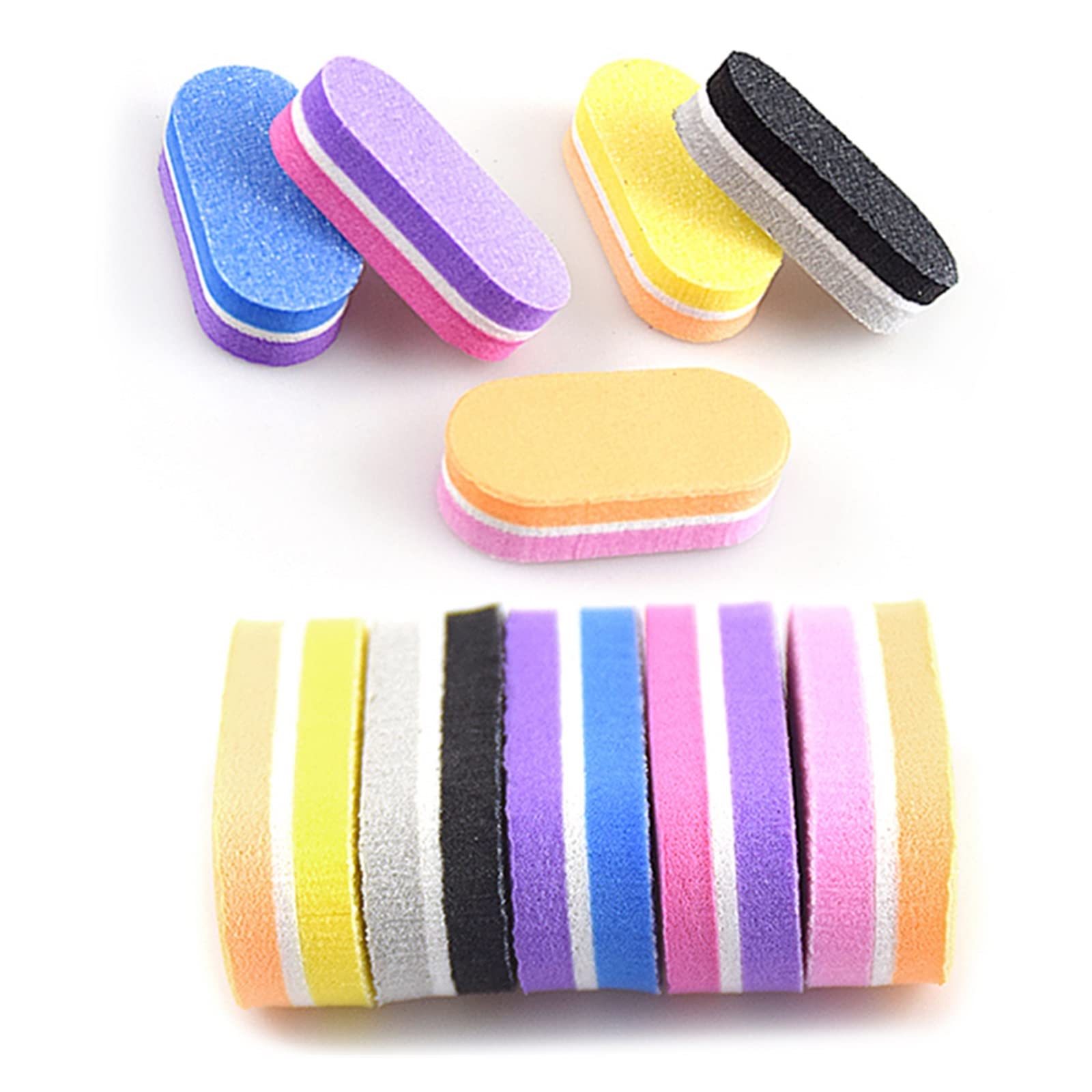 Schwamm-Nagelpolierblöcke, Mini-Schwamm-Nagelpolierfeilen, Körnung 100/180, 4,8 x 2 x 1,2 cm, mehrfarbig, 10/20/40 Stück (lila, 20 Stück)