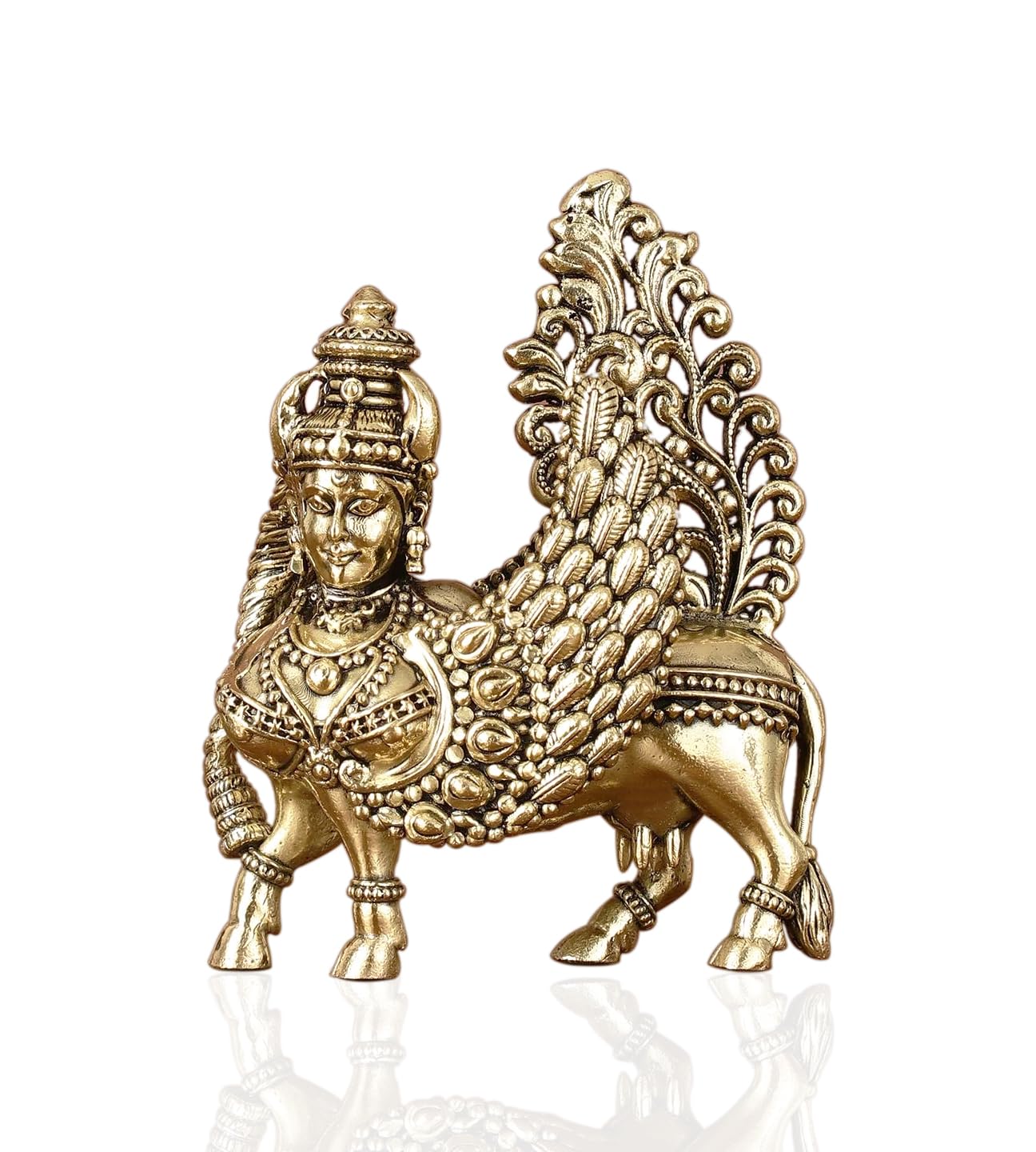 Sculpture mère vache sacrée 80g cadeau spirituel pooja