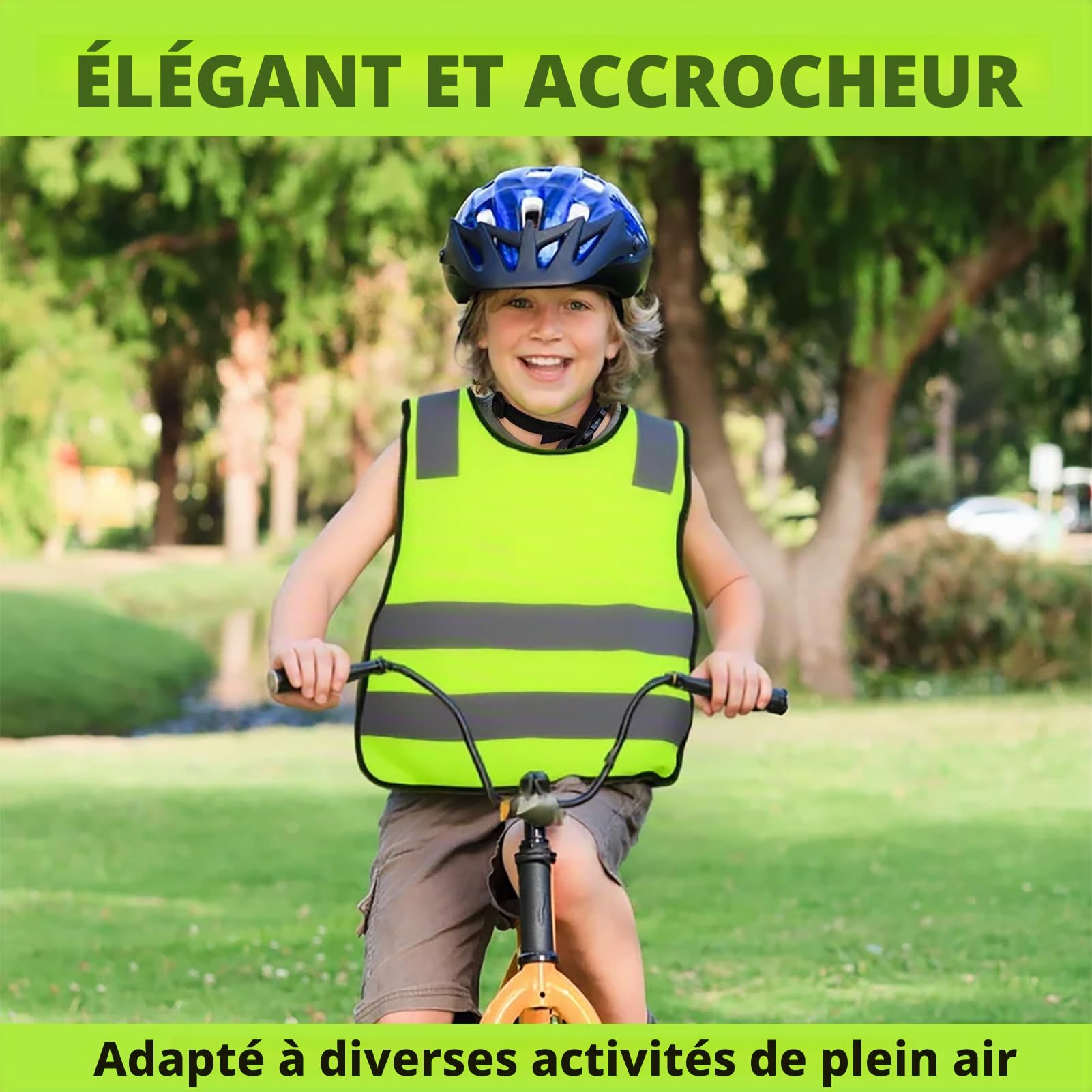 9 Pièces Gilet de Sécurité pour Enfants, Gilet de Sécurité Enfants, Gilets de Signalisation Auto pour Enfants, Gilet Réfléchissant pour Enfants pour la Circulation Routière Protection