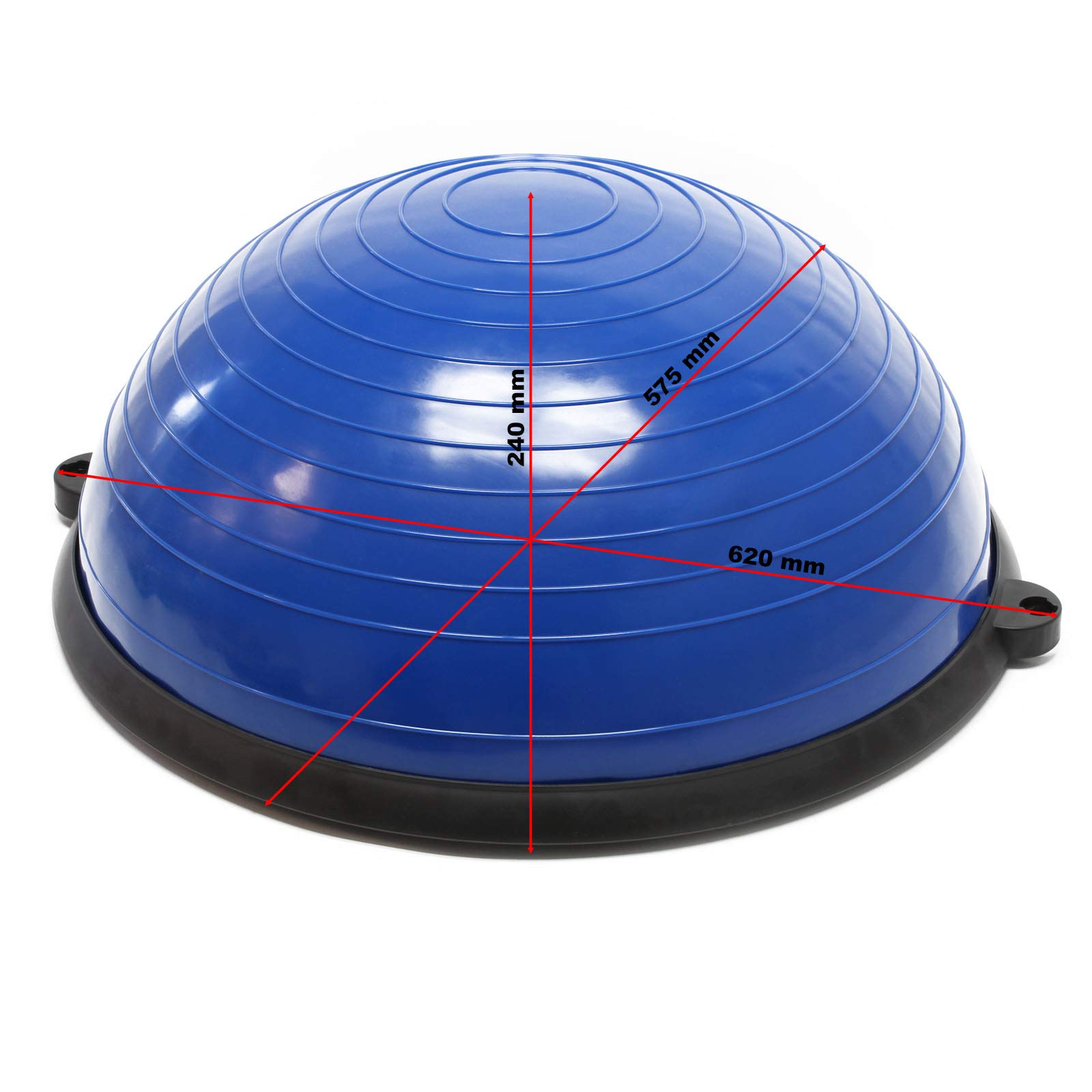 Wiltec półpiłka Ø58 cm, wysokość 25 cm, trener równowagi, piłka fitness, poduszka balansowa z taśmami napinającymi do gimnastyki Pilates jogi, treningu równowagi
