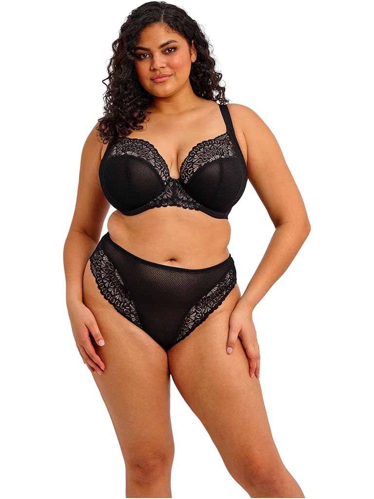 Black elomi Tiernie Underwire Stretch Plunge Bra