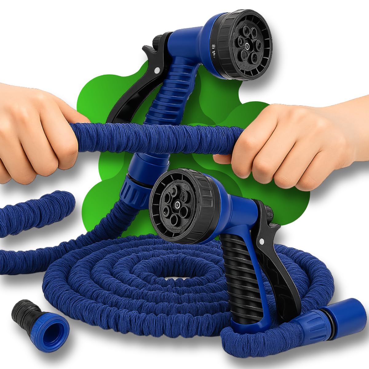 Mangueira Expansível 10 Metros com 7 Jatos de Água – Super Resistente, Ideal para Jardim, Quintal e Limpeza (Azul ou Verde) - Qualidade Premium LNSTORE