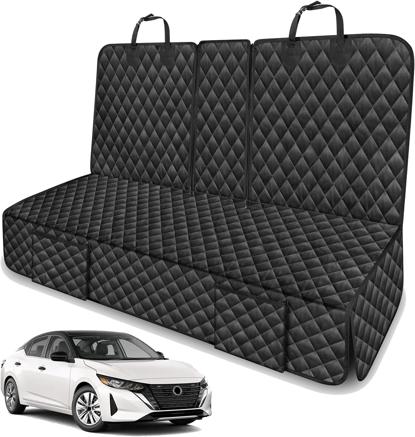 Dog Car Seat Cover for Back Seat Compatible with Nissan Altima Sentra Rogue Maxima Kicks Accessories 2000-2025 2026, Waterproof & Non-Slip Car Pet Bench Rear Seat Covers