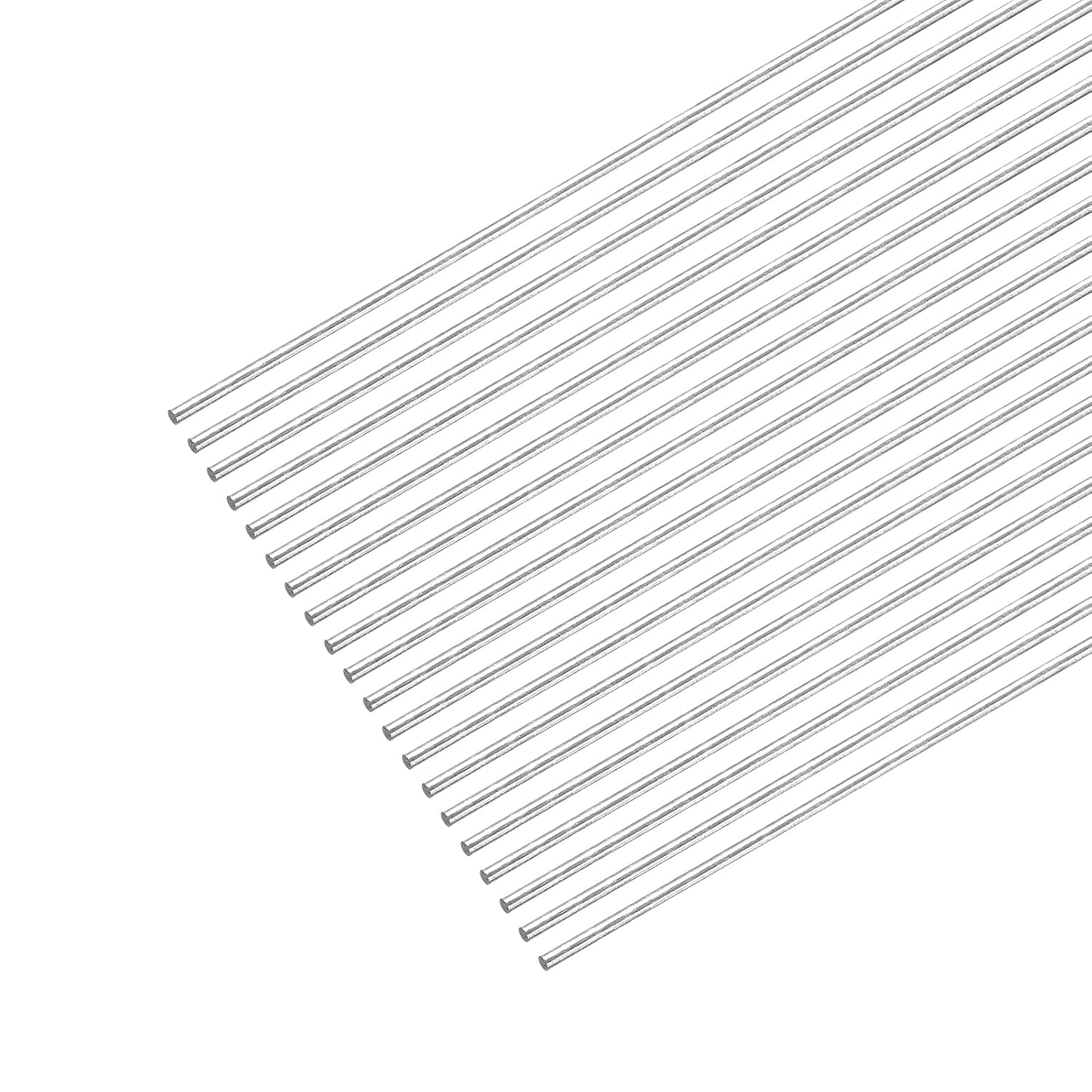 MECCANIXITY 304 Stainless Steel Round Rods, 0.6mm x 400mm Solid Shaft Rods for DIY Craft Model Car Helicopter Airplane, Pack of 20