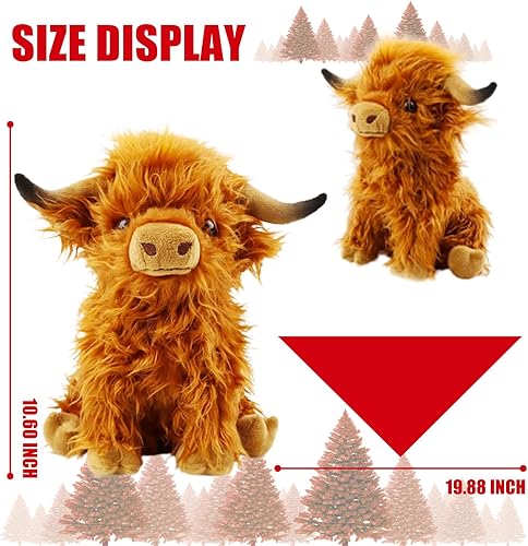 Miniatura 2 de Sumincute Animal de peluche lindo realista esponjoso de peluche escocés lindo peluche de granja regalo de Navidad cumpleaños para adultos niños y