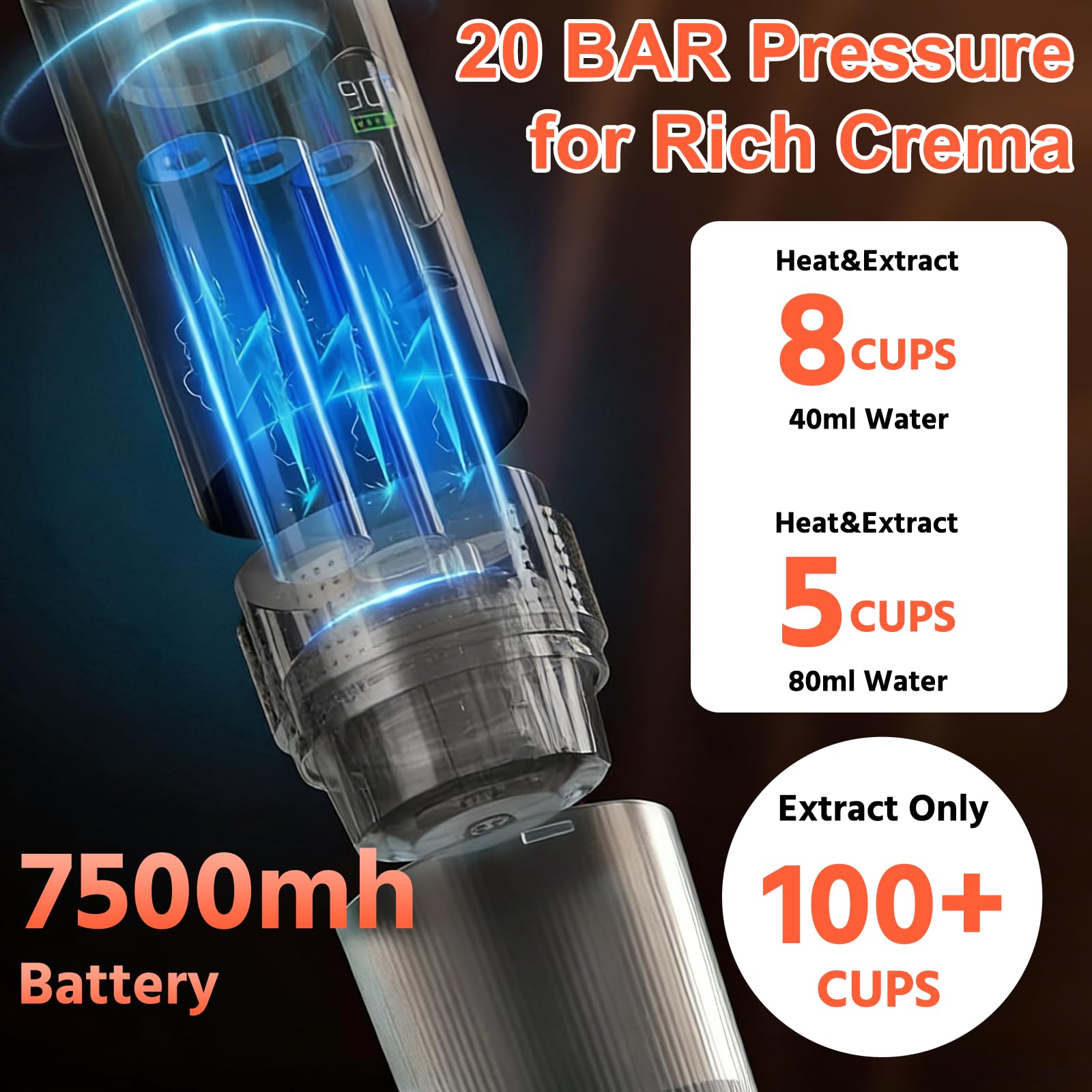 Cafetera eléctrica con batería de 12 V, 3 en 1, portátil para coche | Pantalla de visualización LED, mini cafetera de viaje, compatible con cápsula y café molido, para camping caravana gadget
