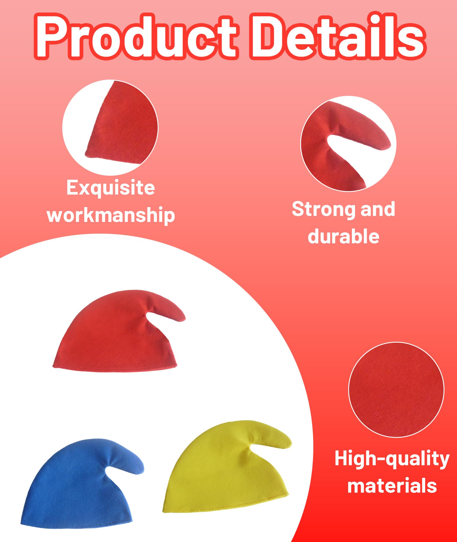 Buildcon 3 Pcs Santa Hat Set, christmas cap, Christmas Decorations for Adults & Kids, Festive Santa Claus Hat for Christmas Party, Themed Events, Cosplay and Home Decor (Red, Yellow, Blue)