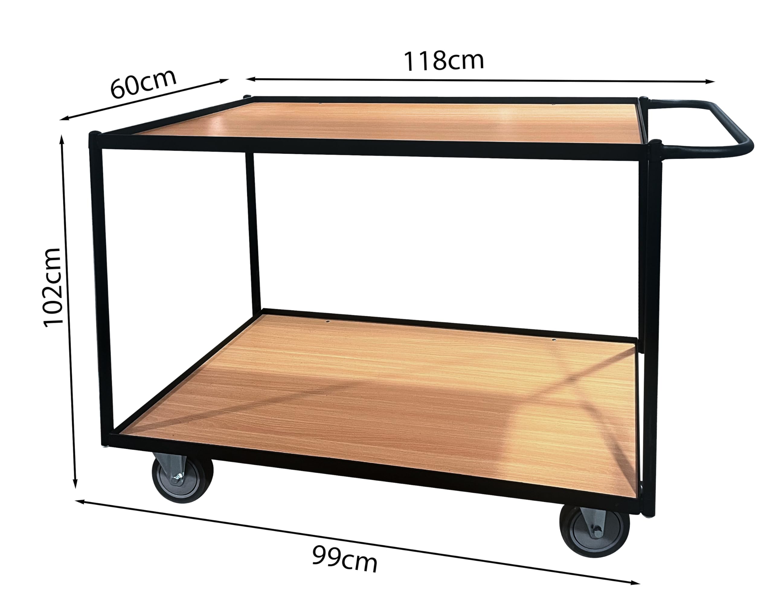 Mobilny wózek platformowy 99×60 cm H102 cm – wózek transportowy do garażu, warsztatu, domu i piwnicy