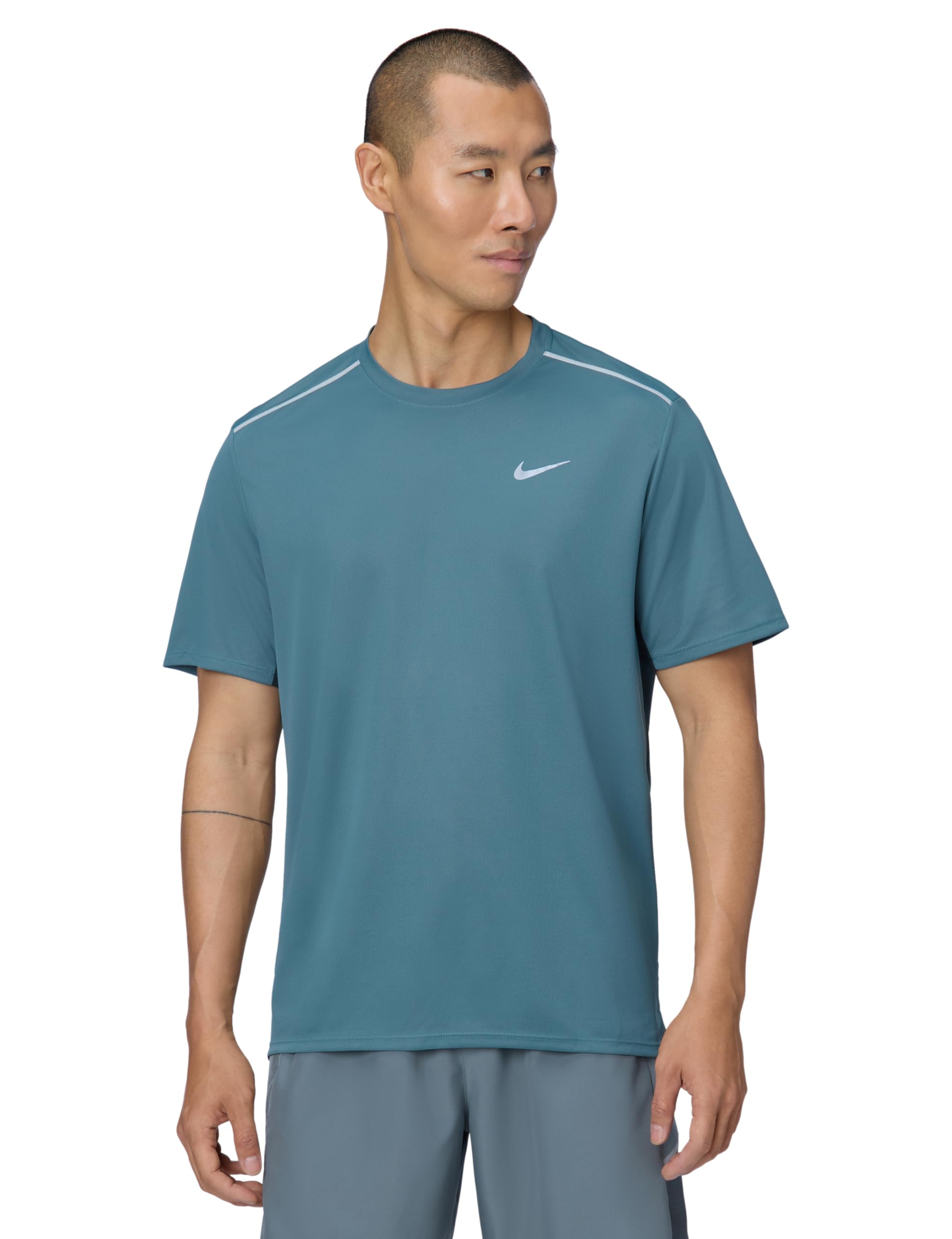 NIKE Górna część z krótkim rękawem Mężczyźni Nike Miler Dri-fit Kurzarm-laufoberteil Für Herren