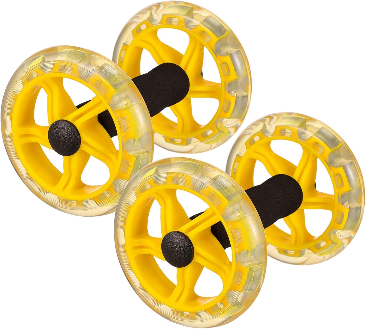 Alipis Dual-wheel Fitness Roller for Abdominal Strengthening and Tummy Shaping Non-slip Handles Lightweight Exercise Equipment for Men and Women Yellow