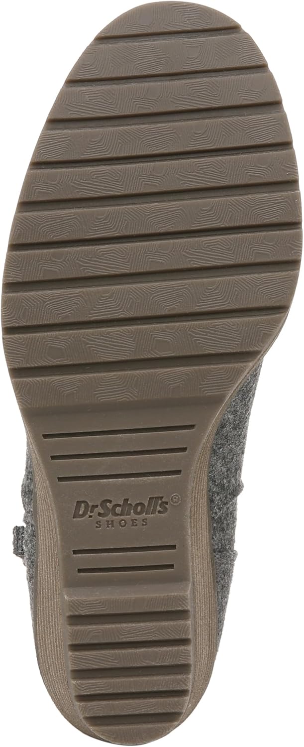 Dr. Scholl's Womens Chloe Ankle Side Zip Wedge Bootie Charcoal Grey Wool Fabric 8.5 M - Image 4
