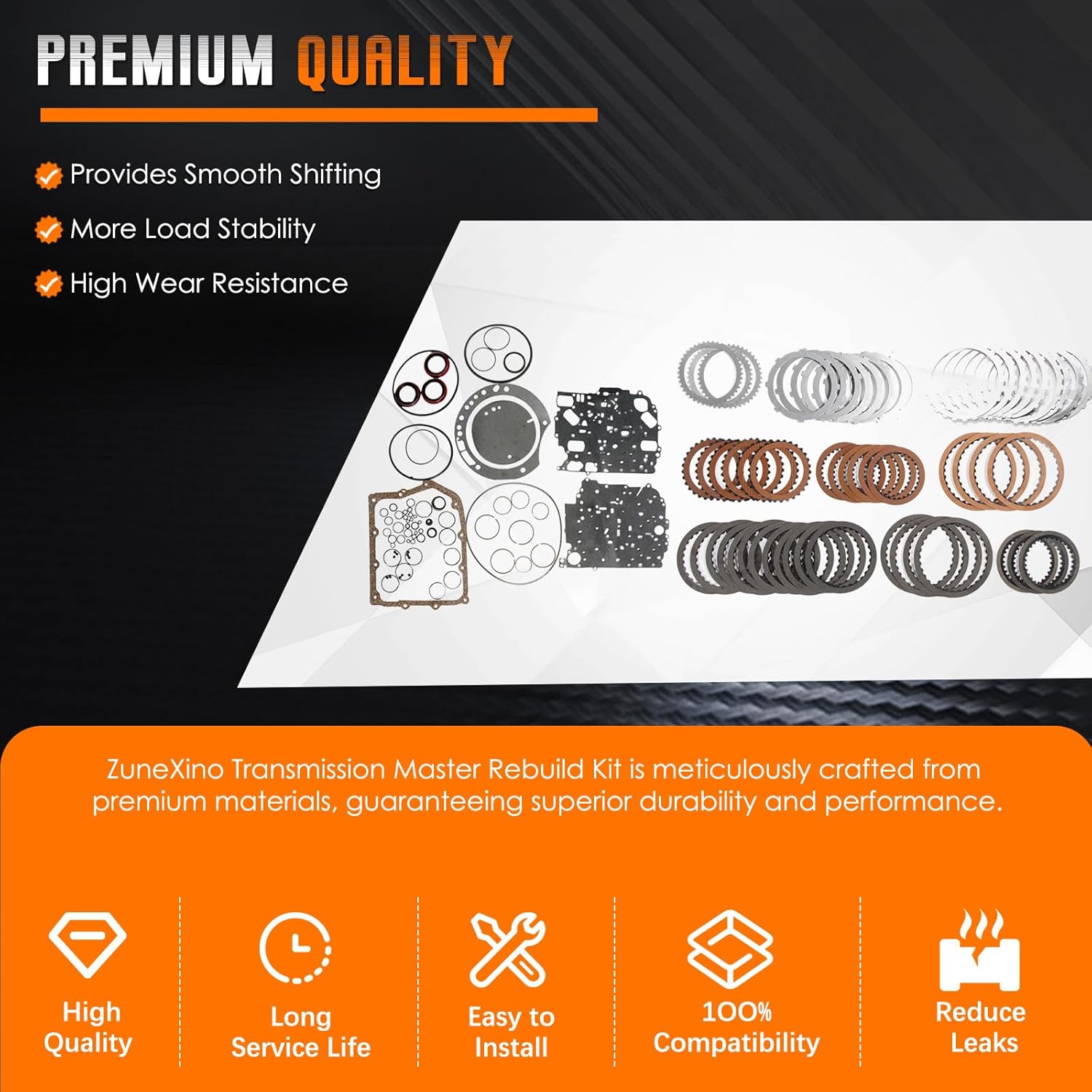 62TE Transmission Master Rebuild Kit Compatible with Chrysler 200/ Sebring/Town & Country Dodge Avenger 2008-UP Car