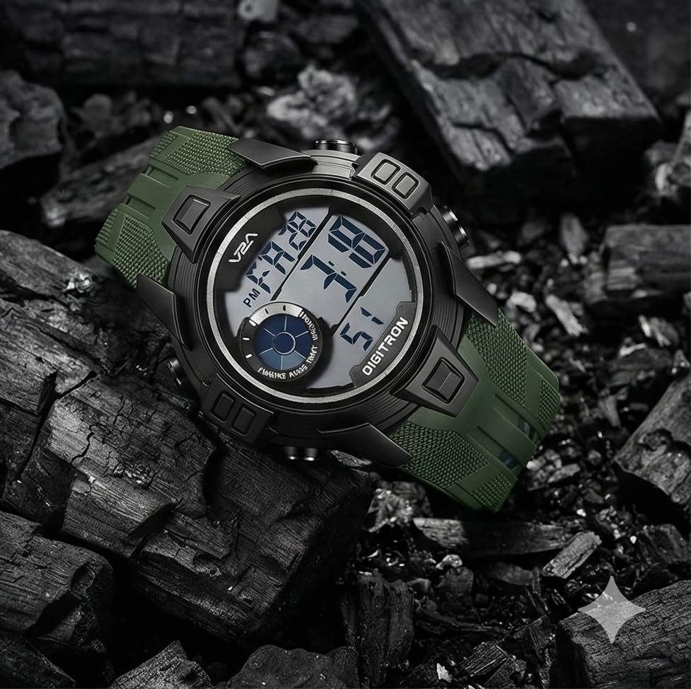 Image of V2A Digitron 2117 Sports Watch for Men & Boys | Alarm, Stopwatch, 12 /24H | 3 ATM Water Resistant | Luminous Display | Gifts for Men & Boys