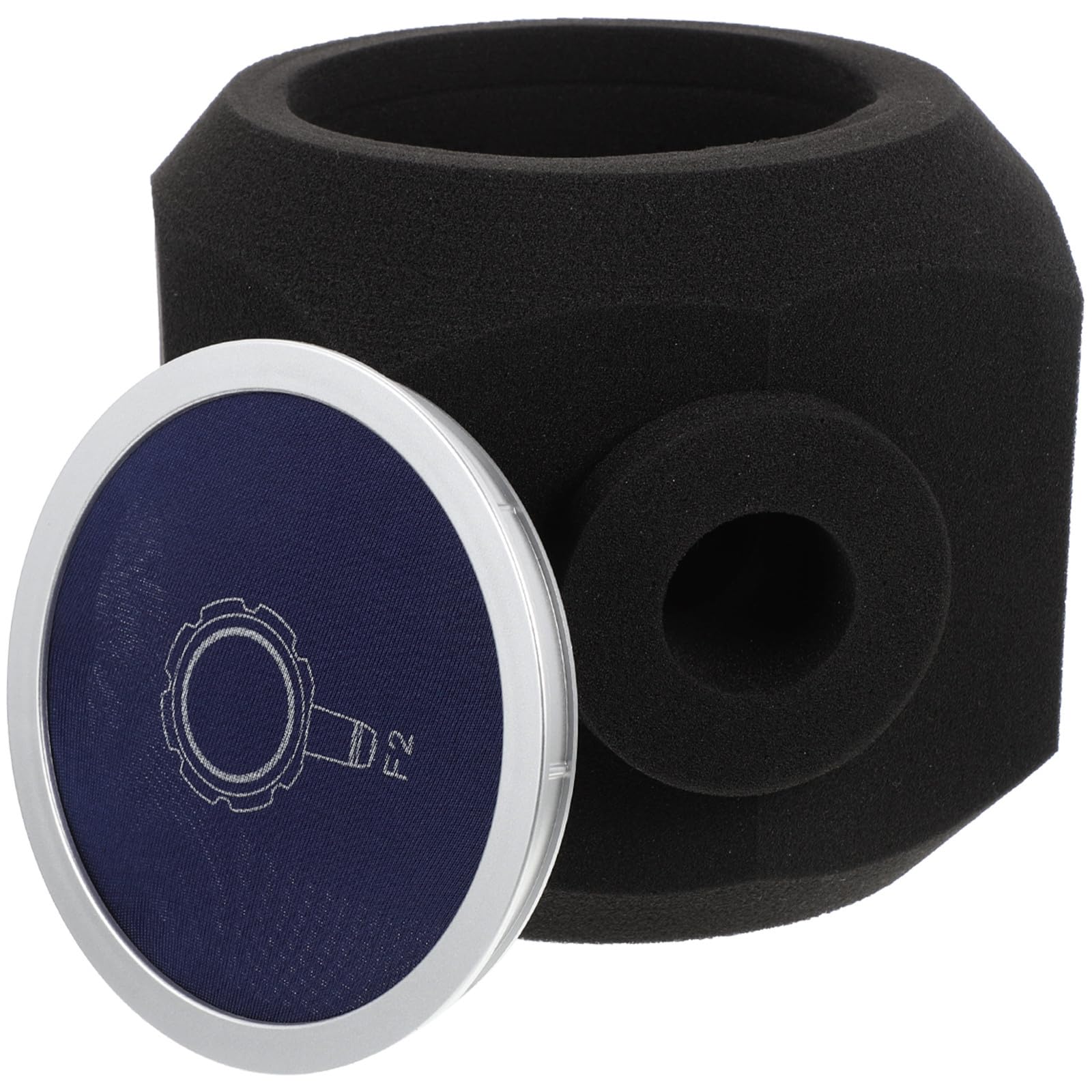 Beavorty Funda de Esponja para Micrófono Aislamiento Acústico, Cubierta Antiviento Flexible Azul Octogonal, Tamaño Compacto para Micrófonos de Grabación y Transmisión Profesional
