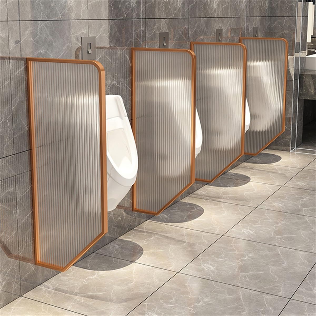 Pantalla de privacidad para urinario de pared mampara de adultos divisoria con perfiles metálicos